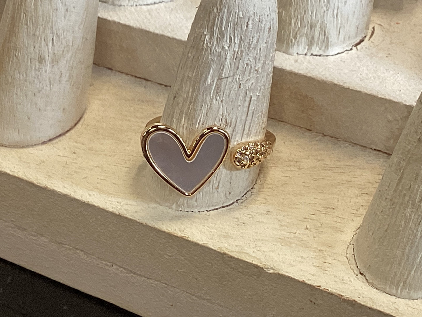 Gold Opal Heart Ring