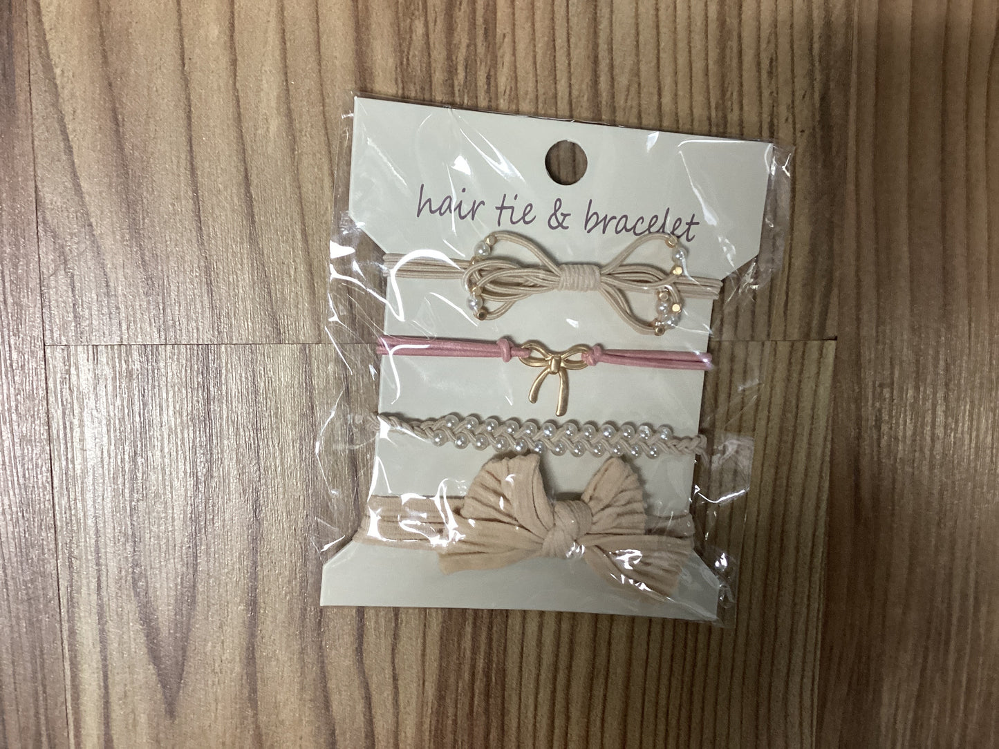 Ivory Bow Pearl Hair Tie Bracelets