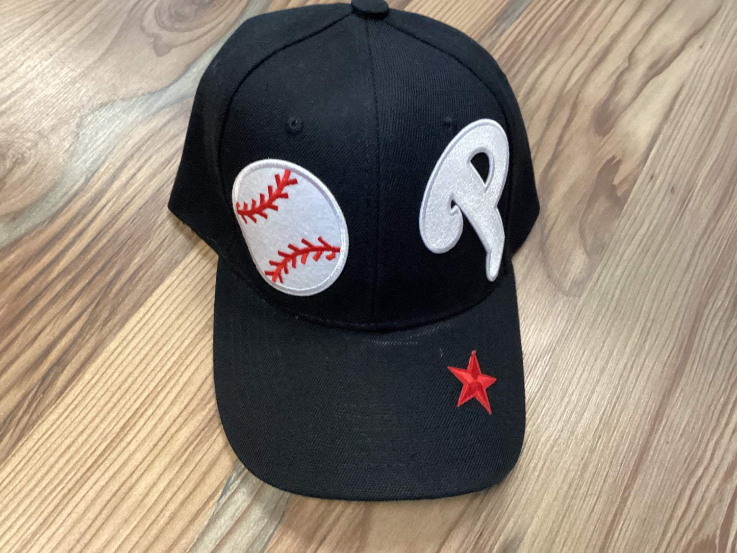 Black Custom Baseball Team Cap