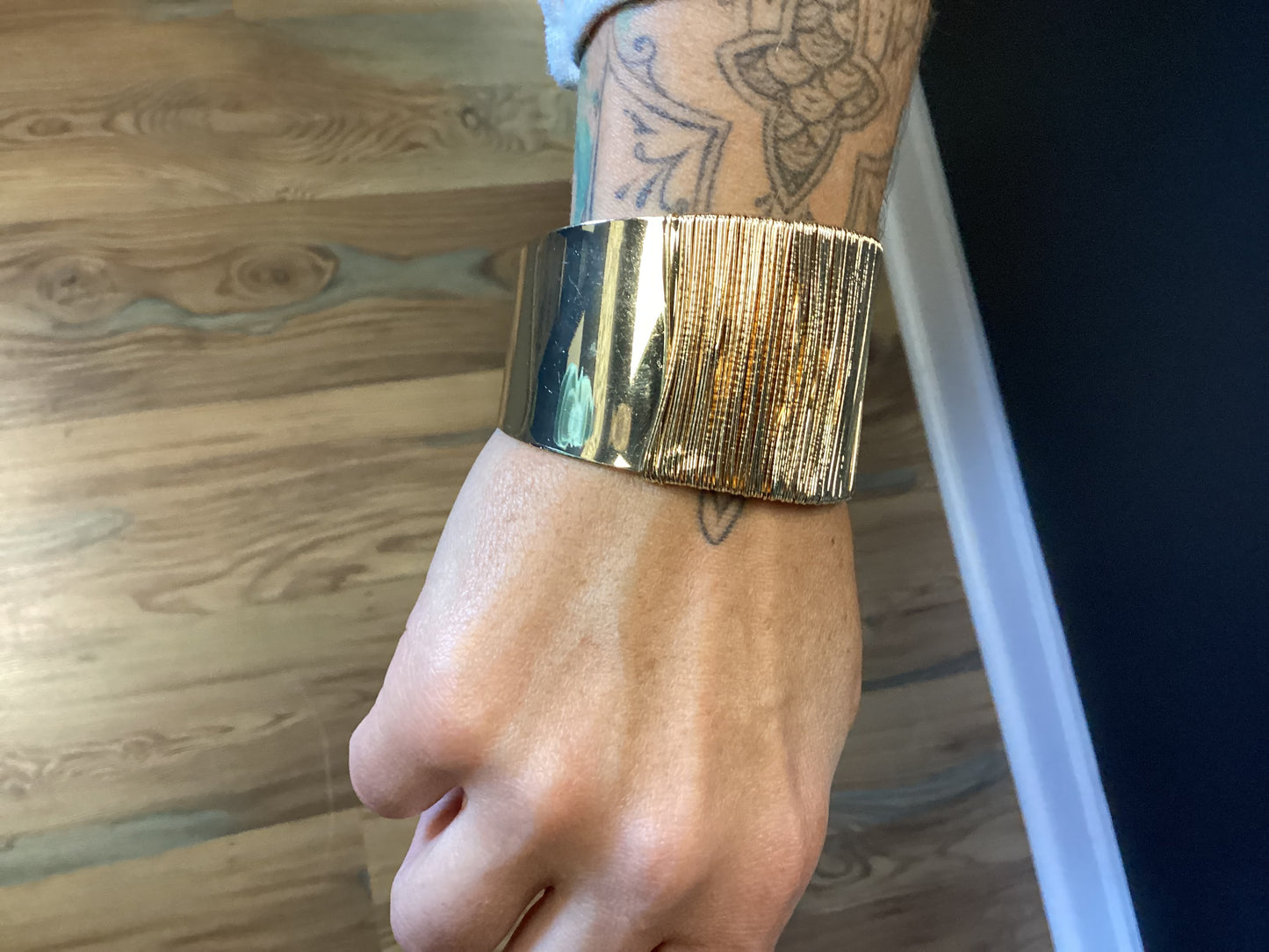 Gold Wire Cuff Bracelet