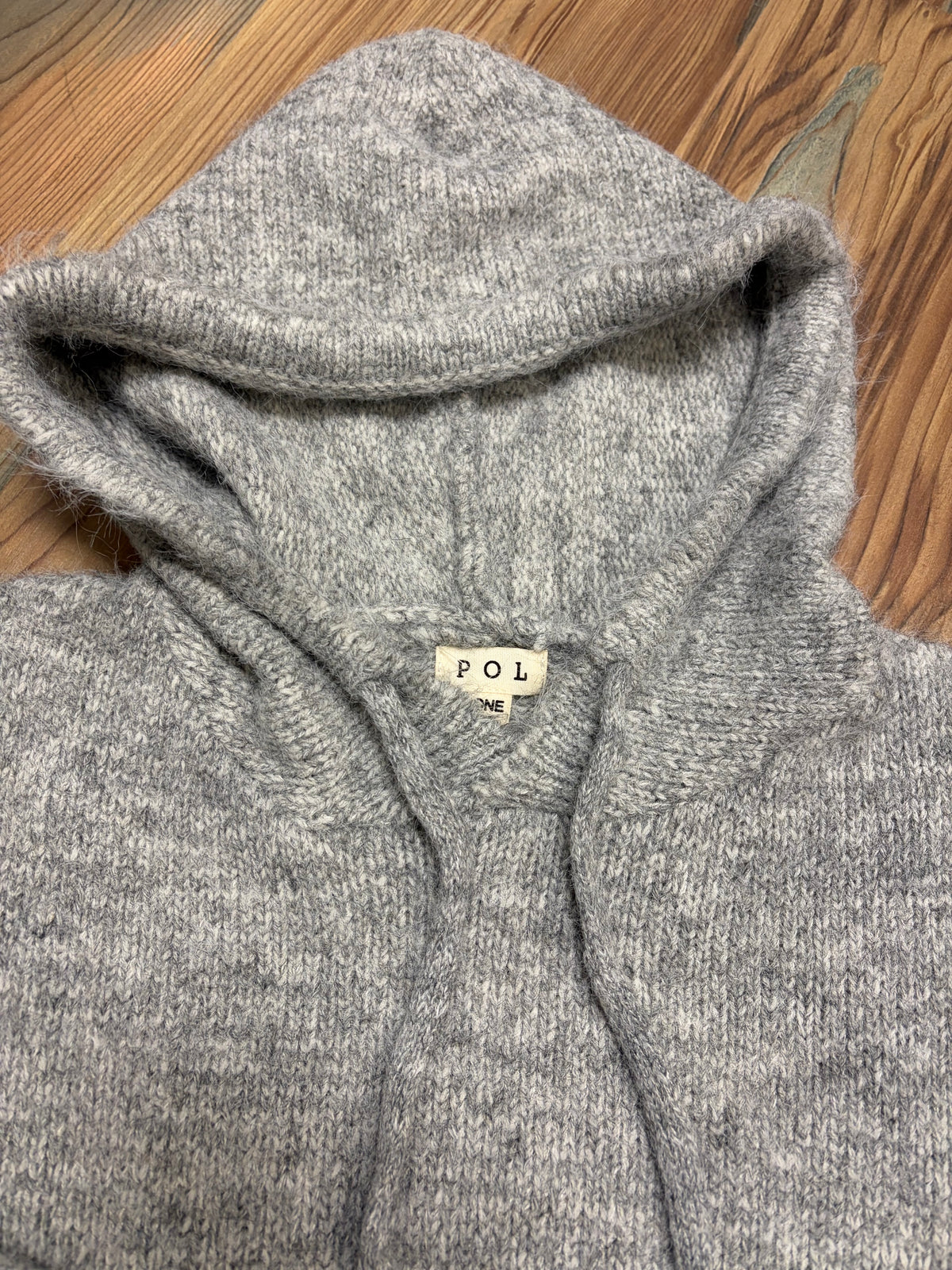 POL Grey Brushed Crop Hoodie