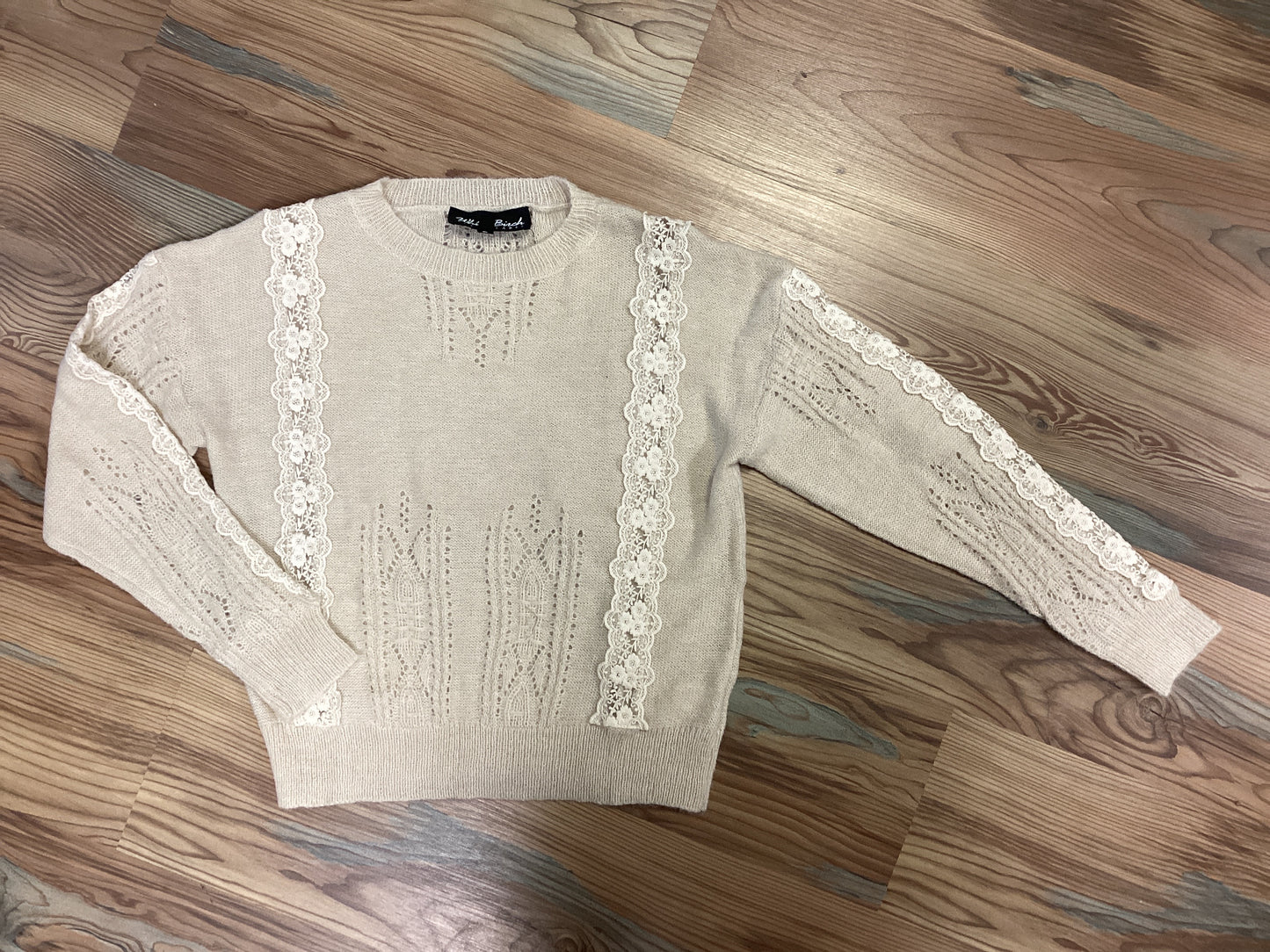 Off White Lace Eyelet Knit