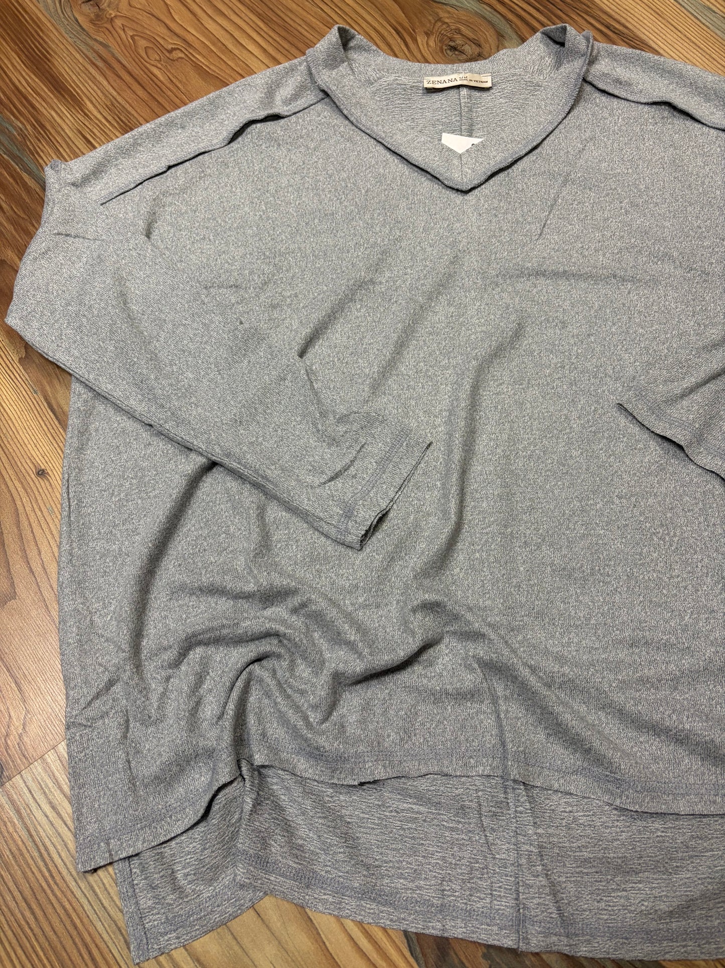 Heathered Grey Softy Hacci Long Sleeve