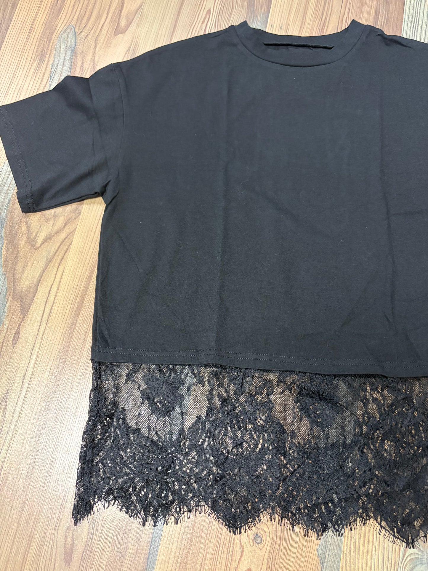 Black Lace Detail T