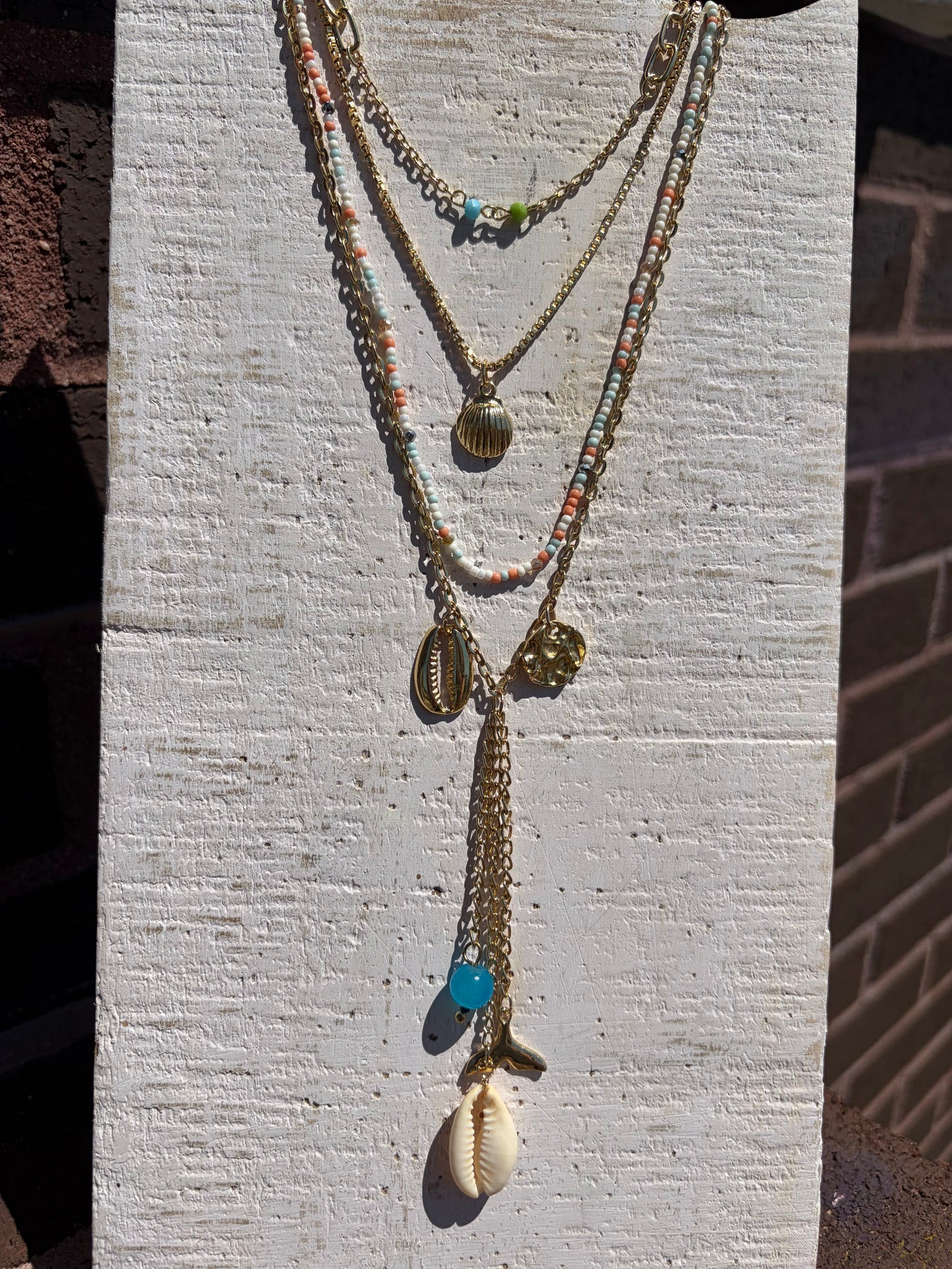 Quad Layered Sea Charm Necklace