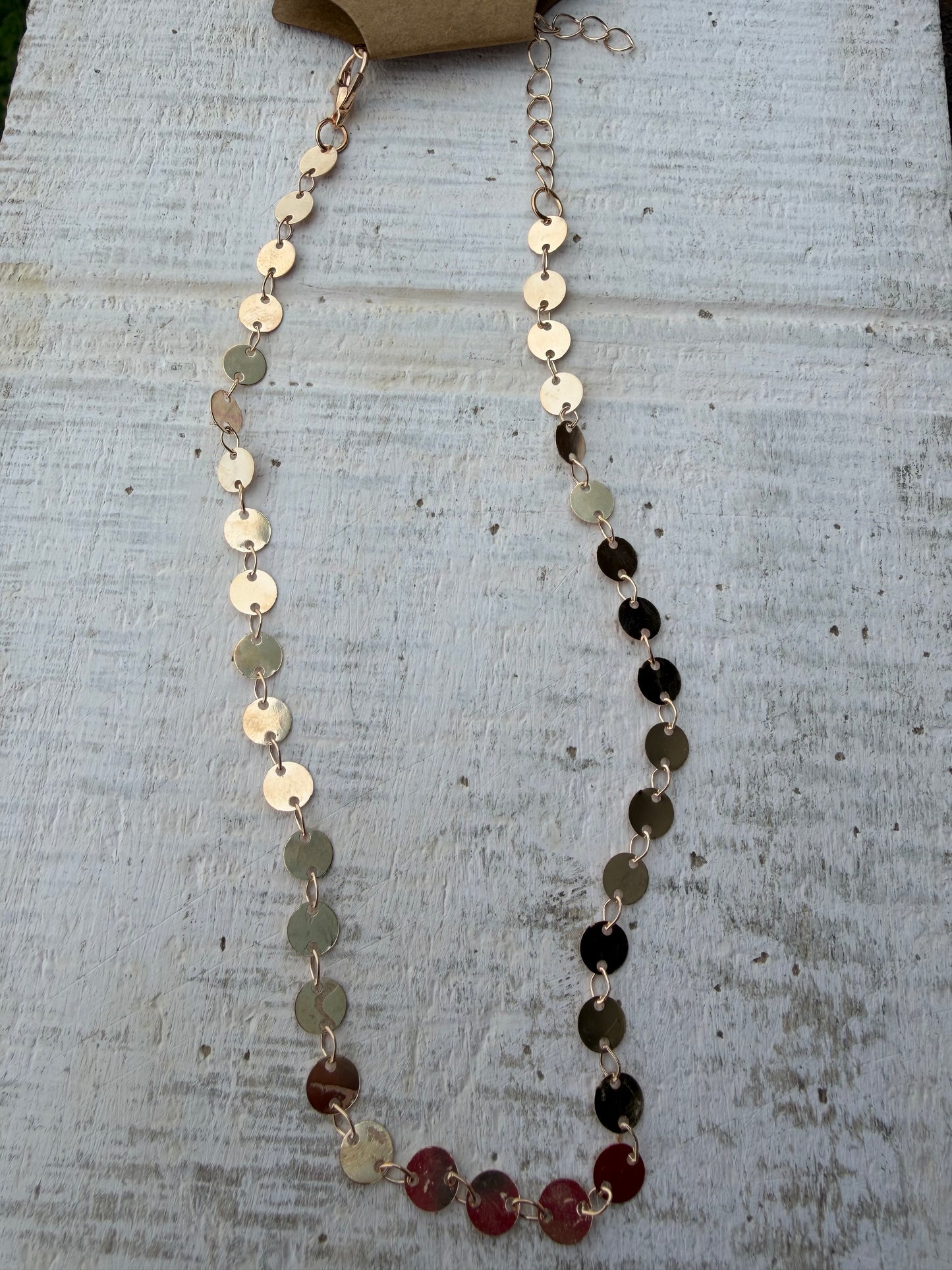Gold Flat Discs Necklace