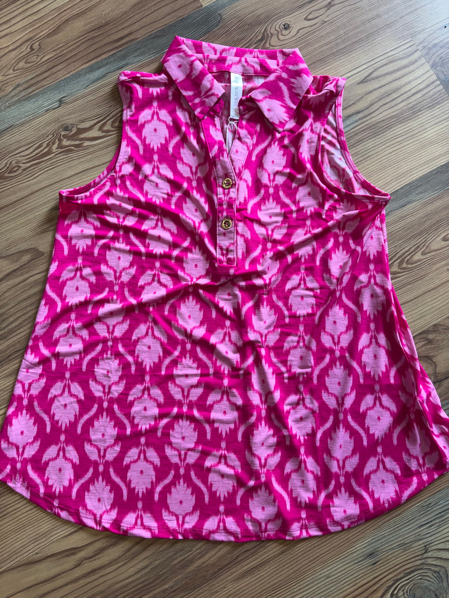 Pink Collared Sleeveless Dear Scarlett