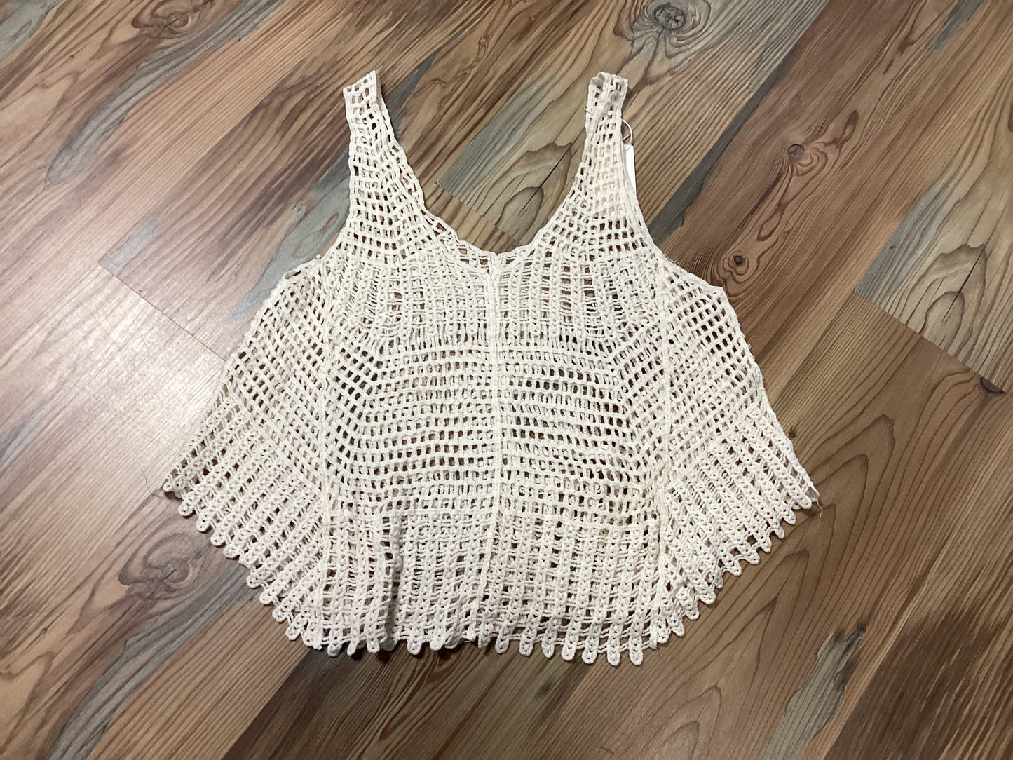 Cream Hollow Crochet Tank