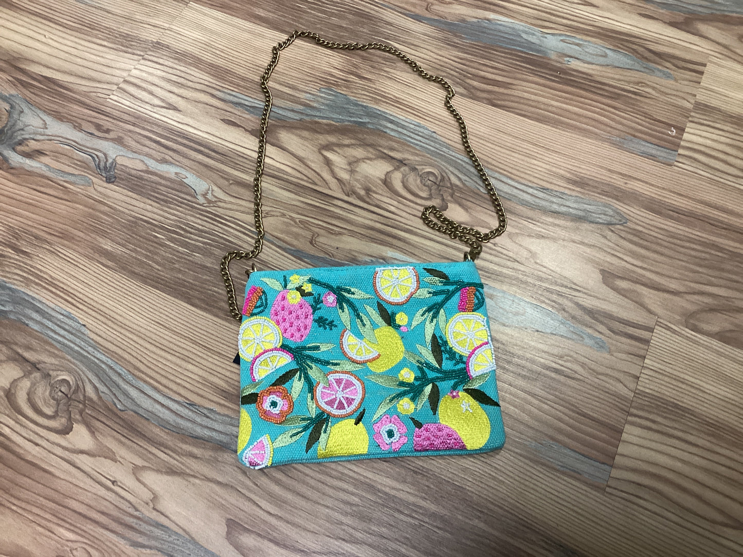 Teal Fruit Crossbody
