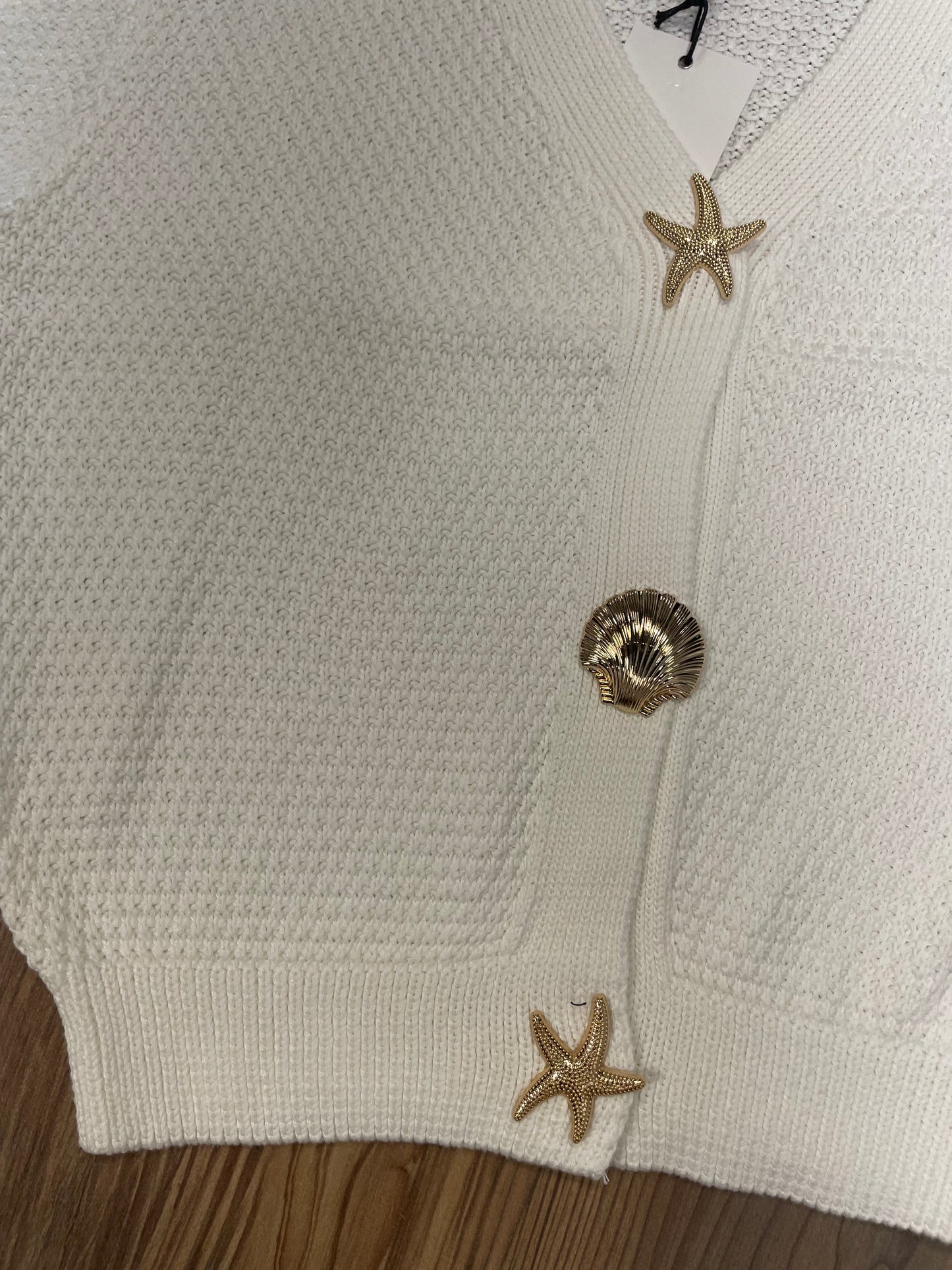 Ivory Starfish Snap Cardi