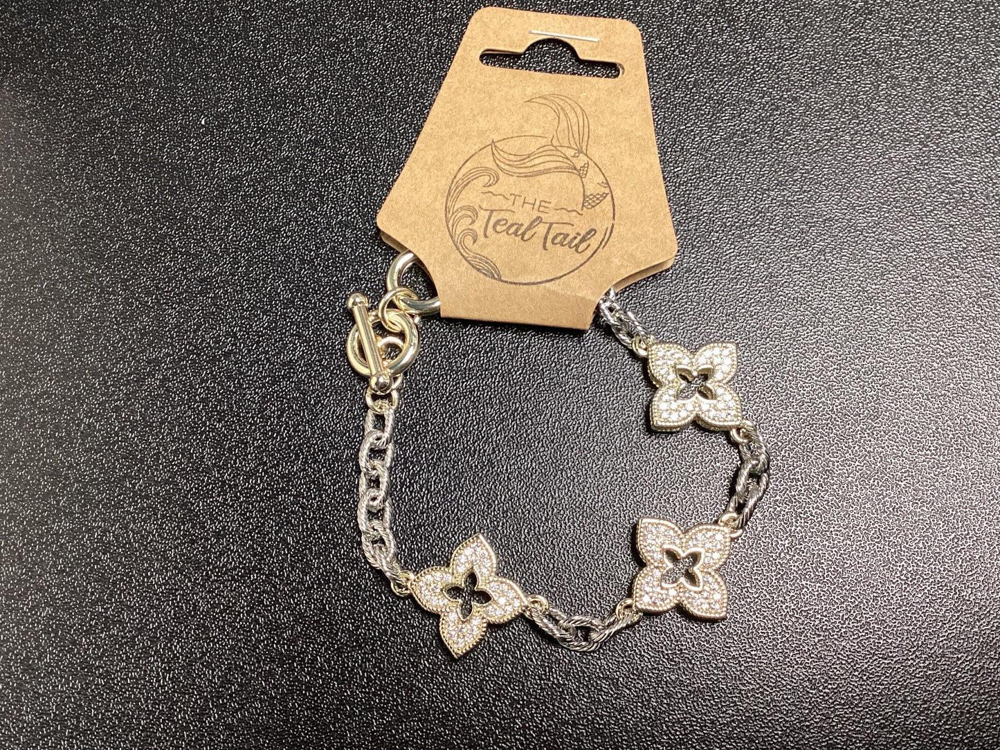 Stone Clover Chain Bracelet