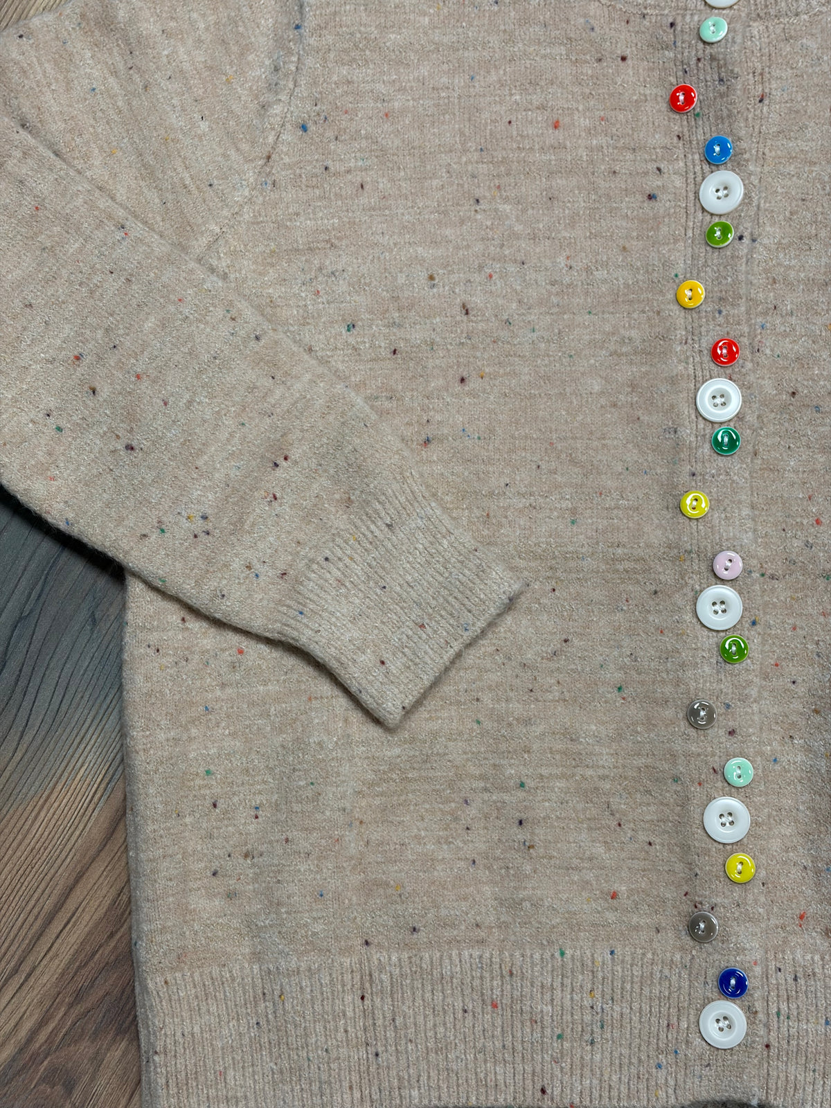 Speckled Colorful Button Cardi