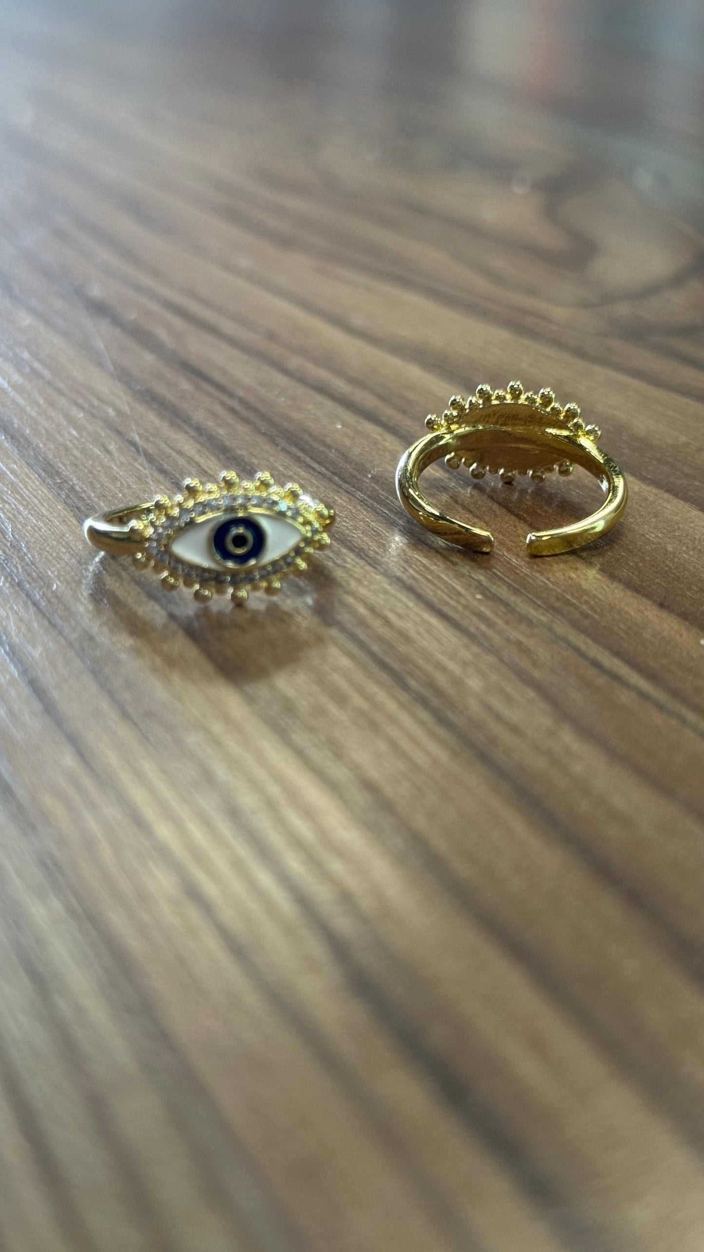 CZ Evil Eye Adjustable Ring