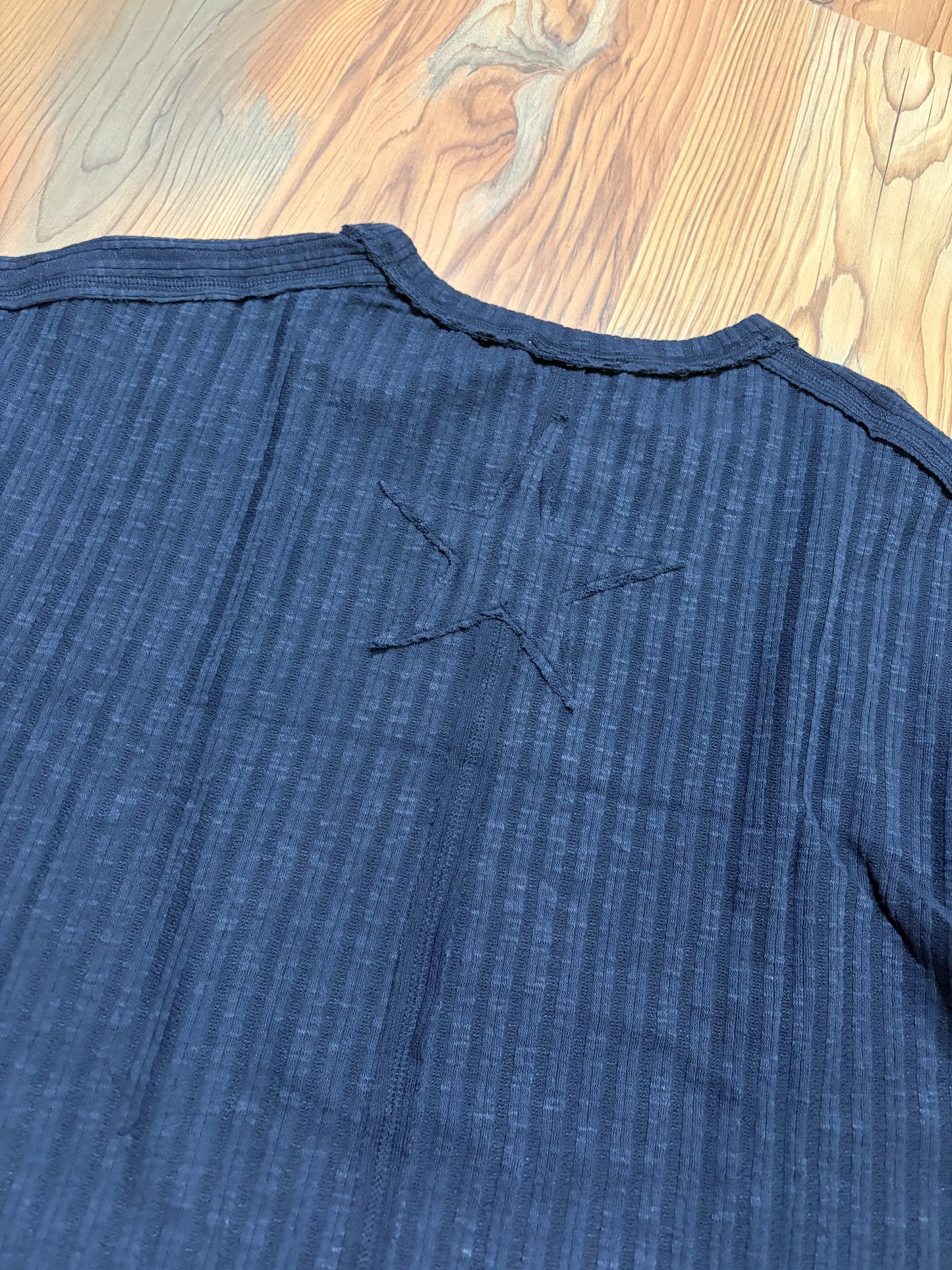 Ribbed Navy Star Top