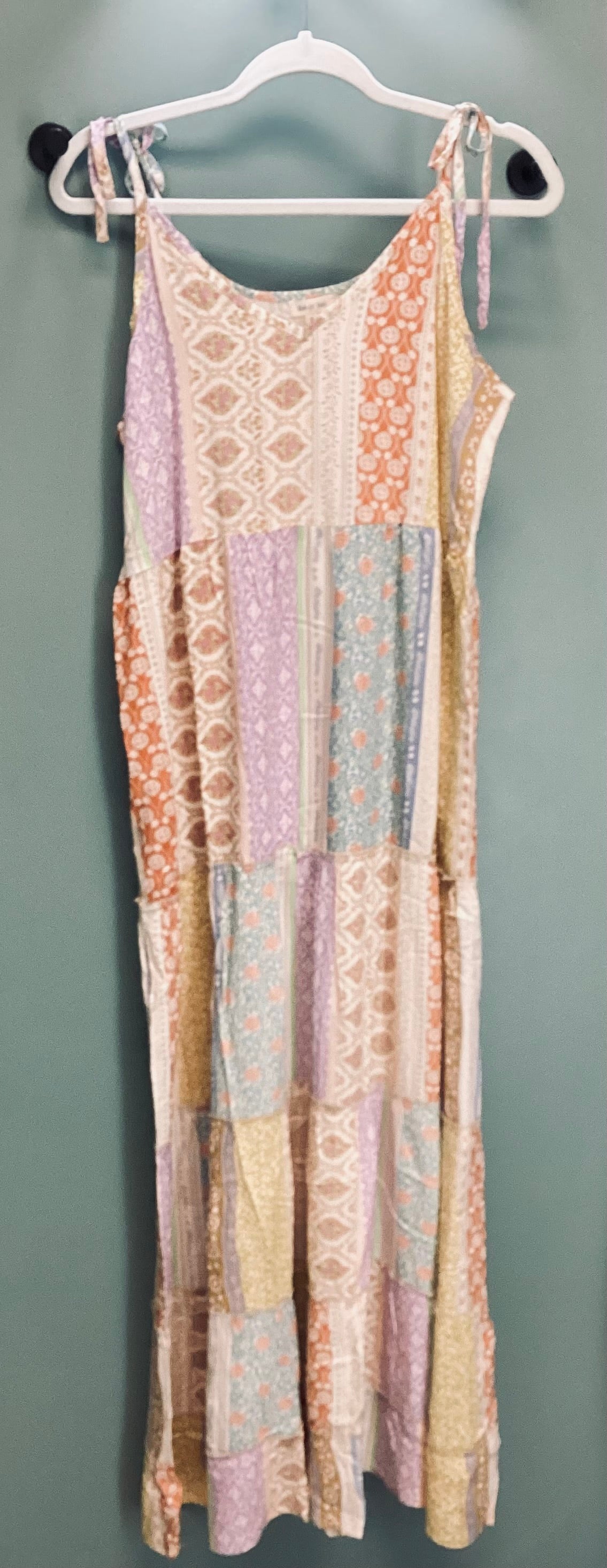 Patchwork Tie Strap Dress