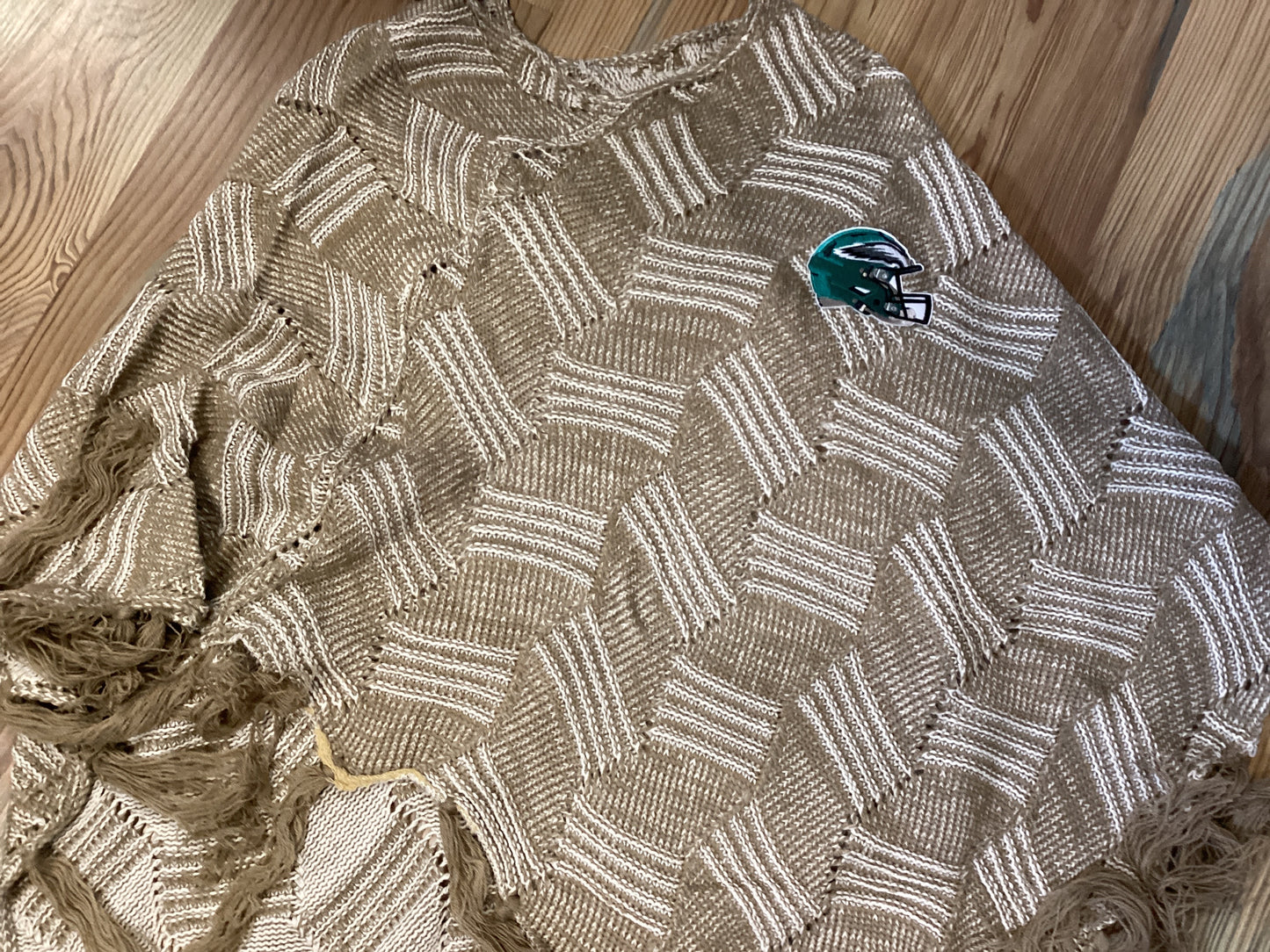 Beige Football Poncho