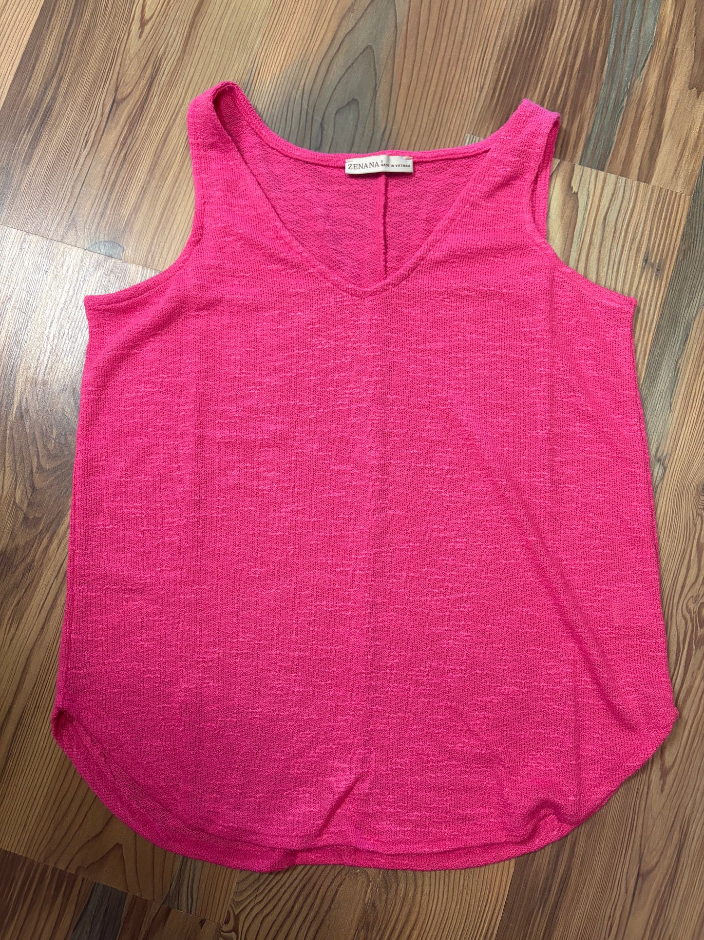 Pink Textured Knit Tank