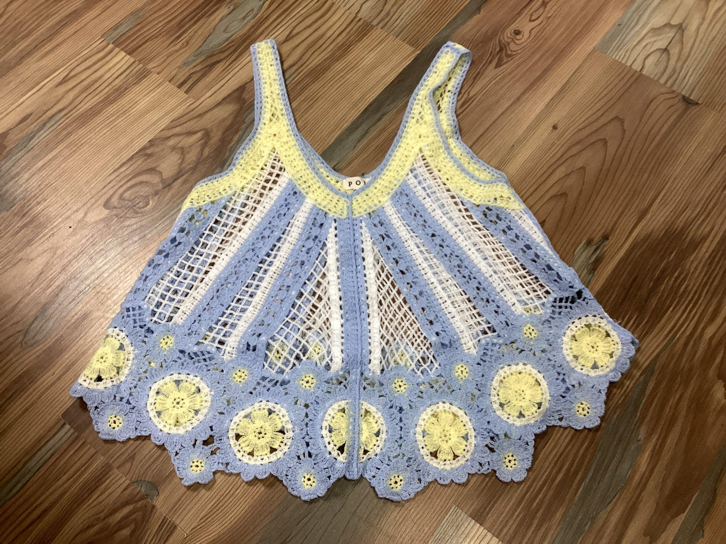 Daisy Blue Yellow Crochet Tank