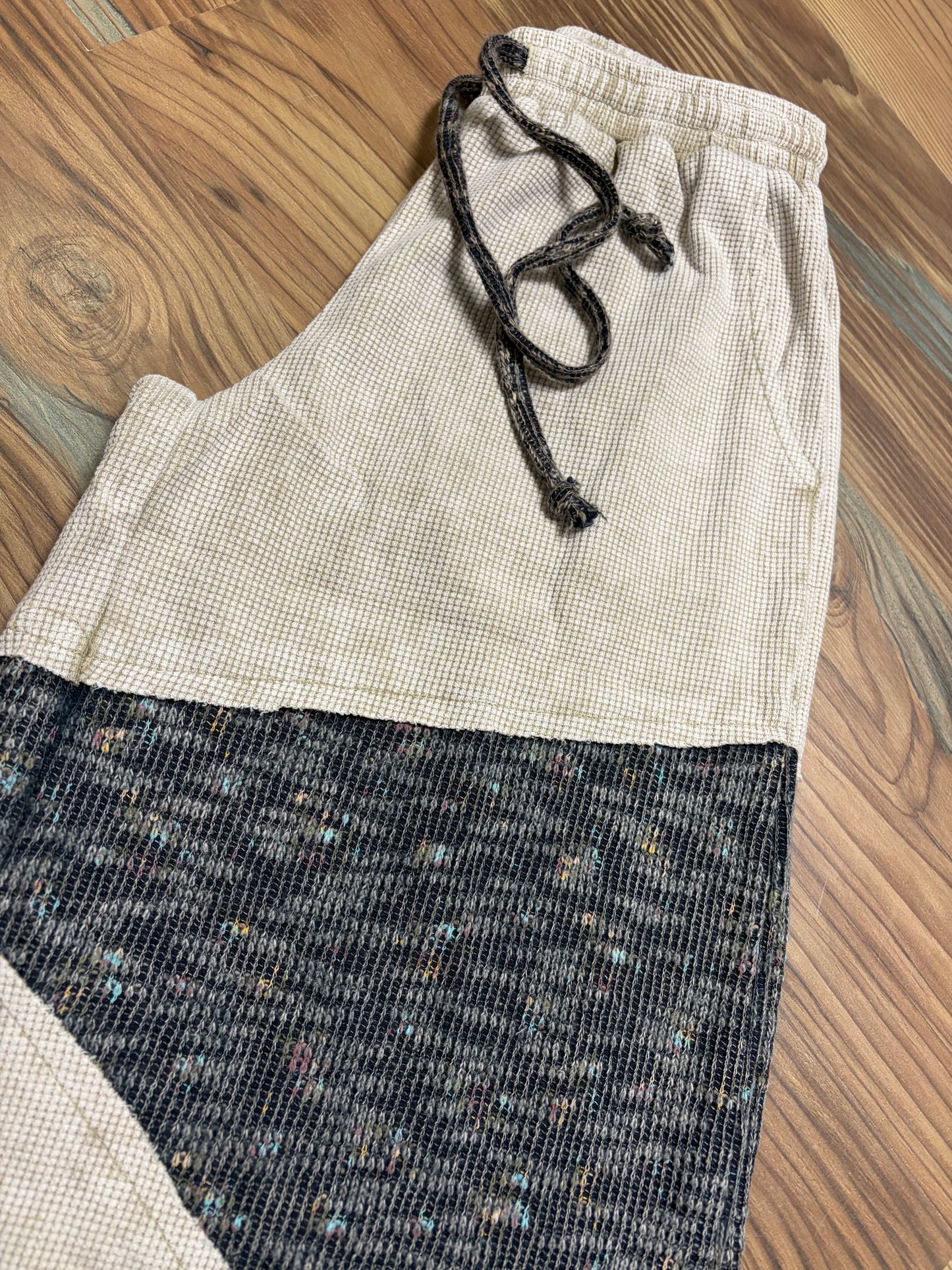 Textured Plaid Charcoal Pants