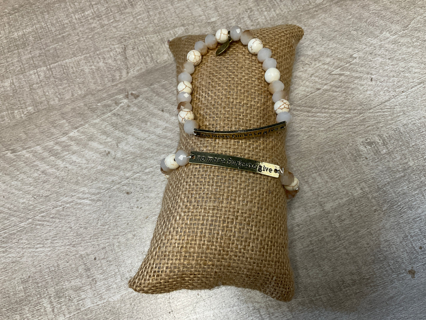 No More Fucks Gold Stretch Bracelet