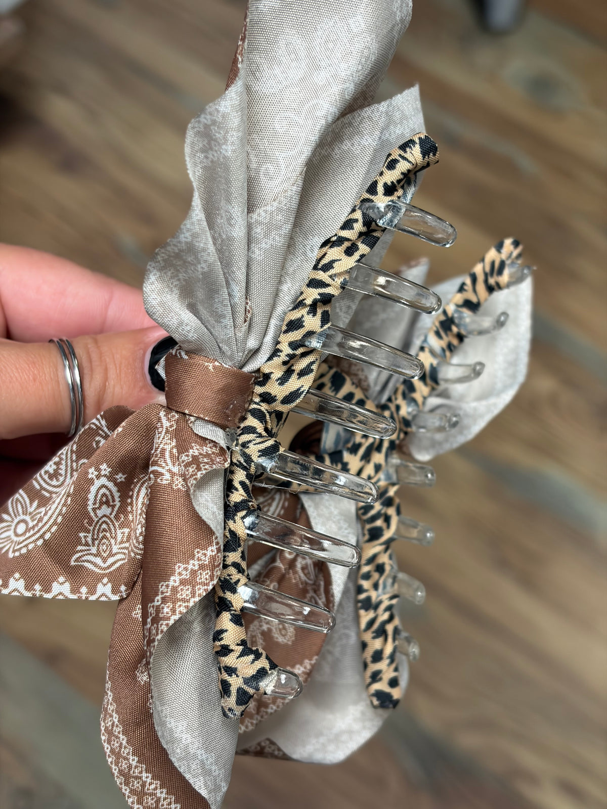 Brown Bandana Claw Clip