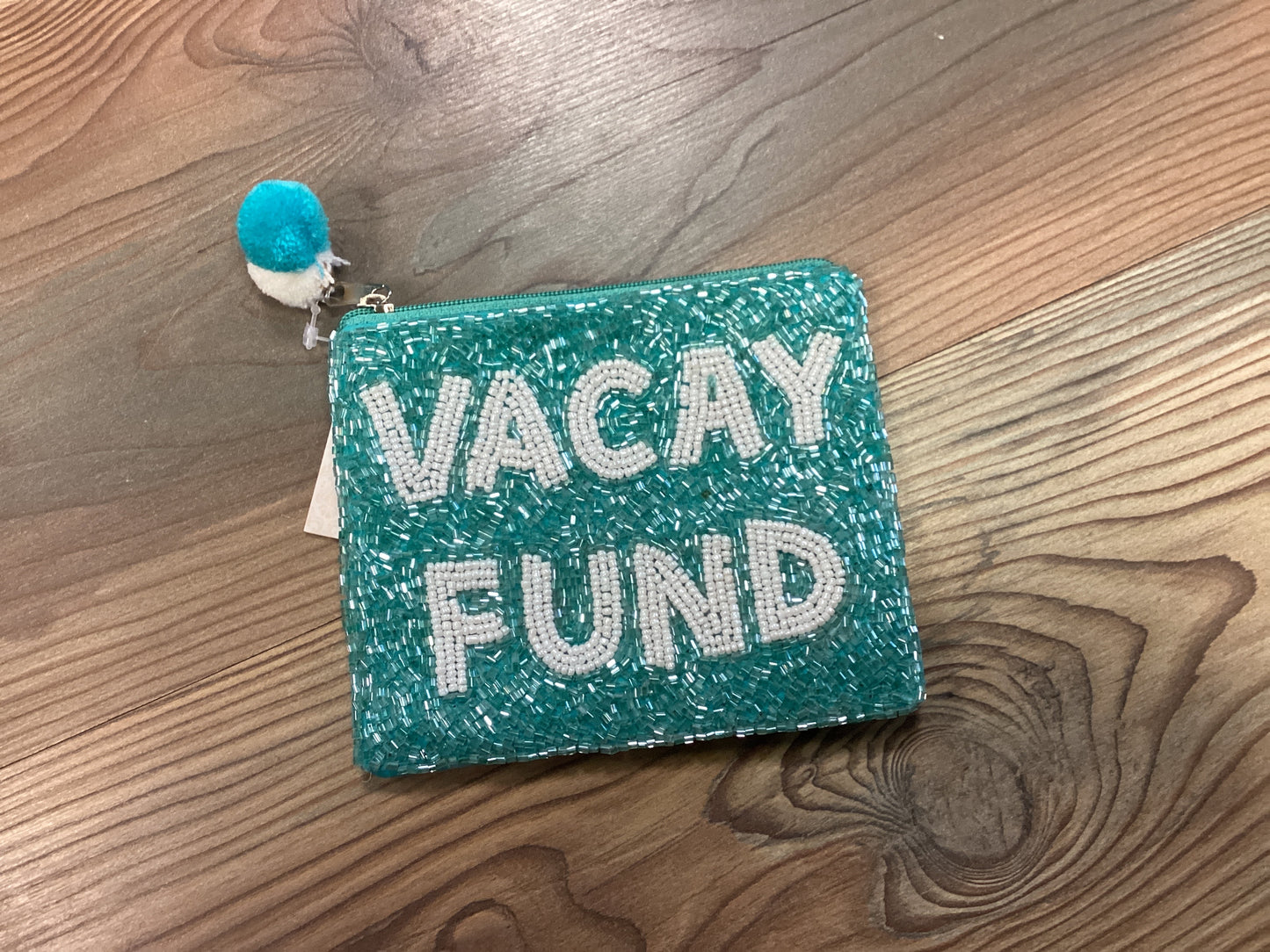 Vacay Fund Seed Bead Coin Purse