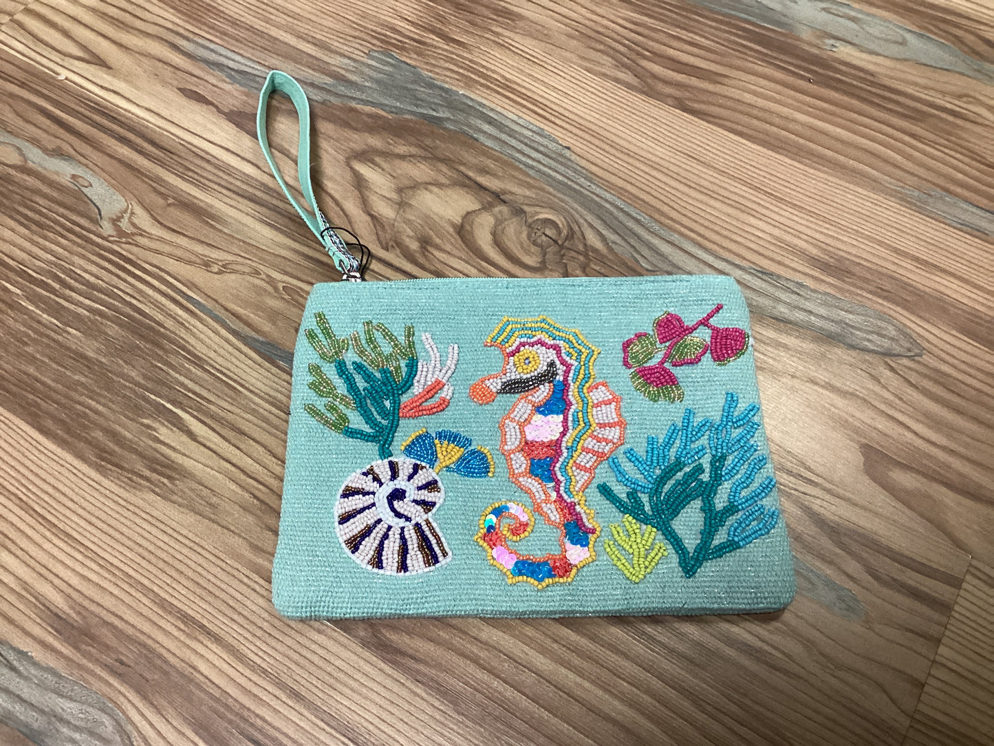 Colorful Seahorse Wristlet