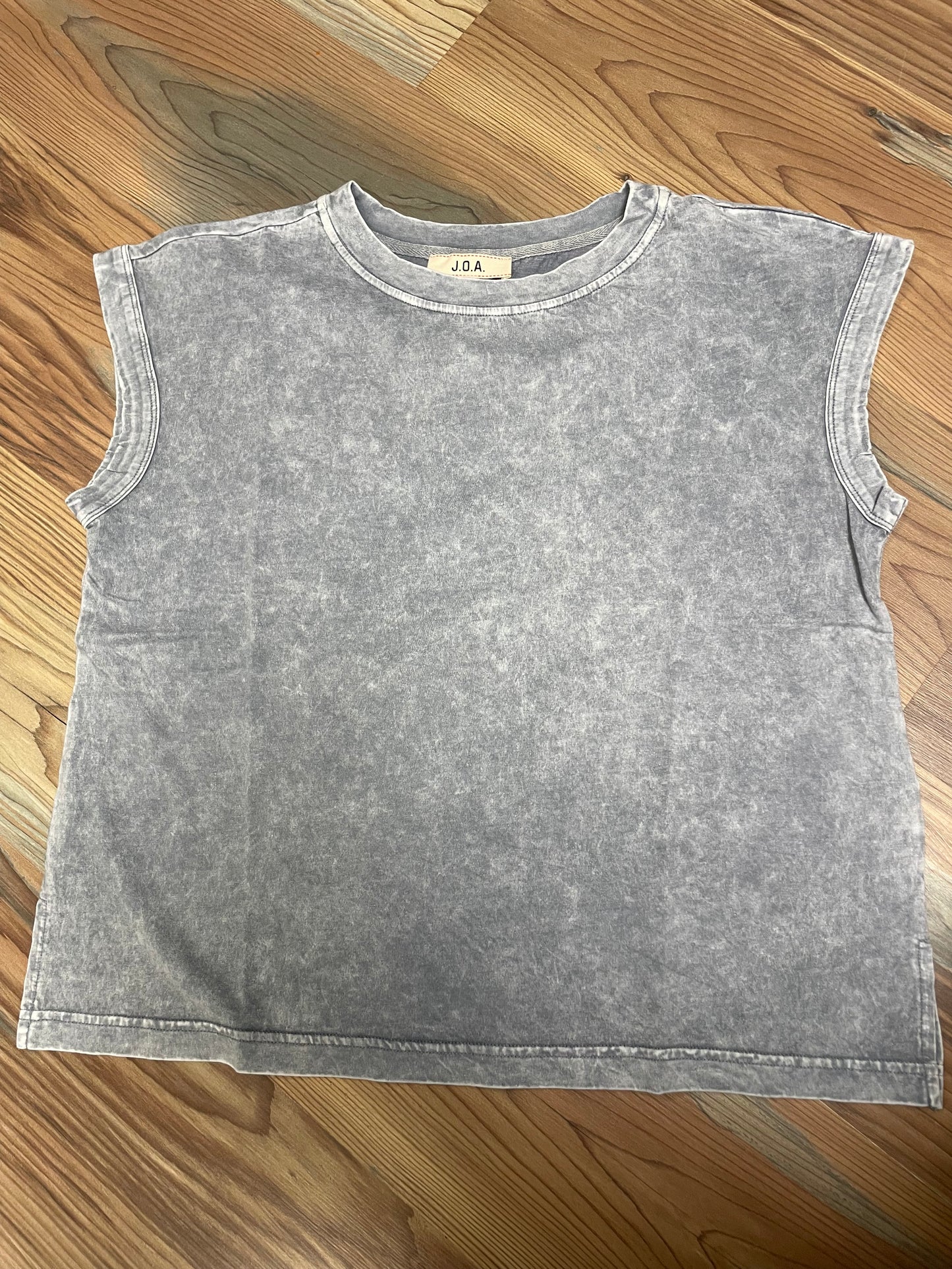 Washed Blue Cap Sleeve