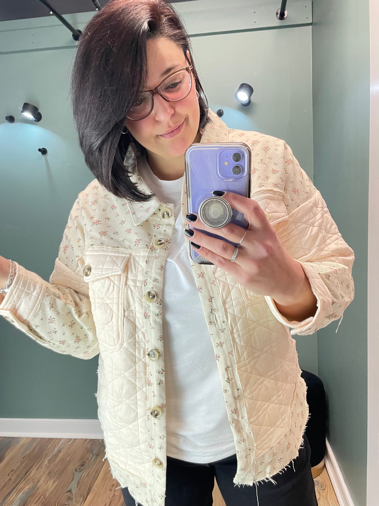 Oversized Cream Floral Jacket