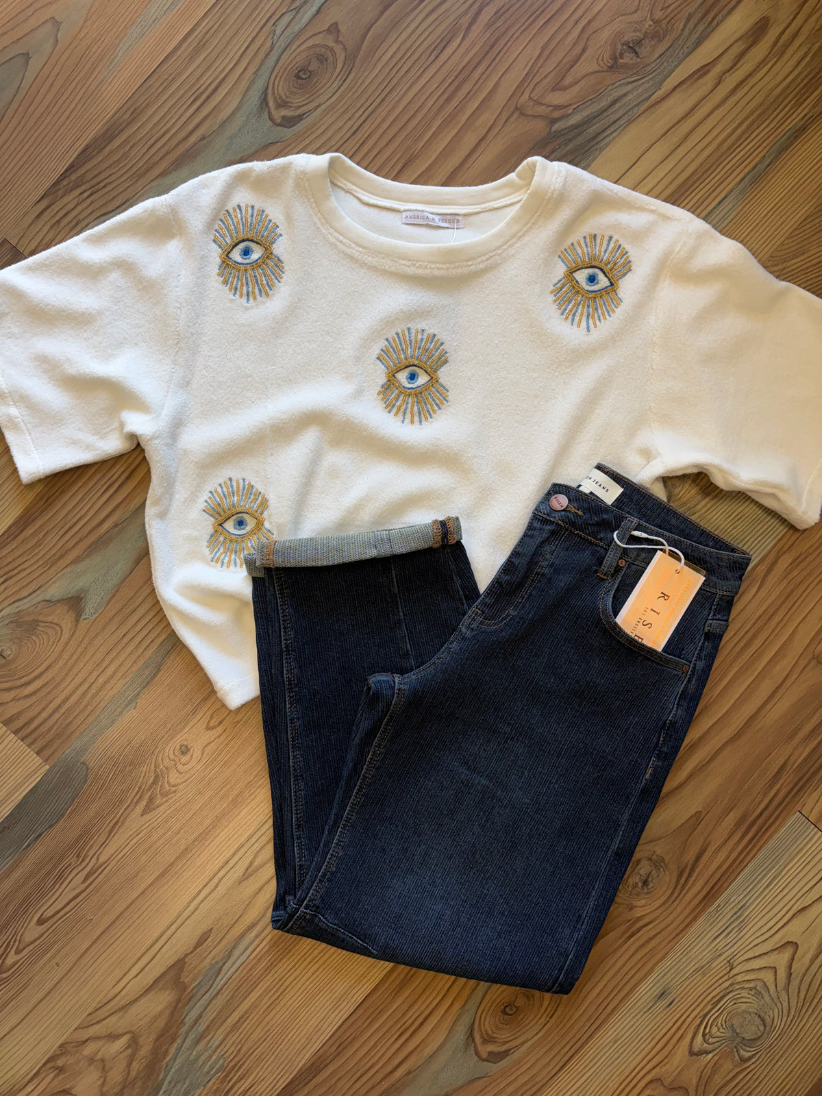 Evil Eye Beaded Top One Size