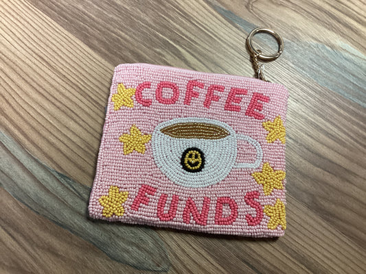 Coffee Funds Seed Bead Coin Purse