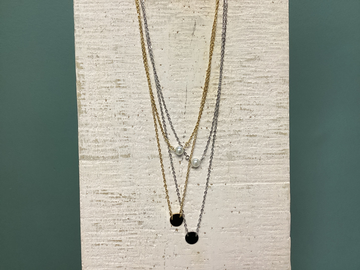 18K PVD Pearl Layered Necklace