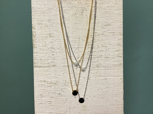 18K PVD Pearl Layered Necklace
