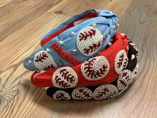 Baseball Top Knot Headband