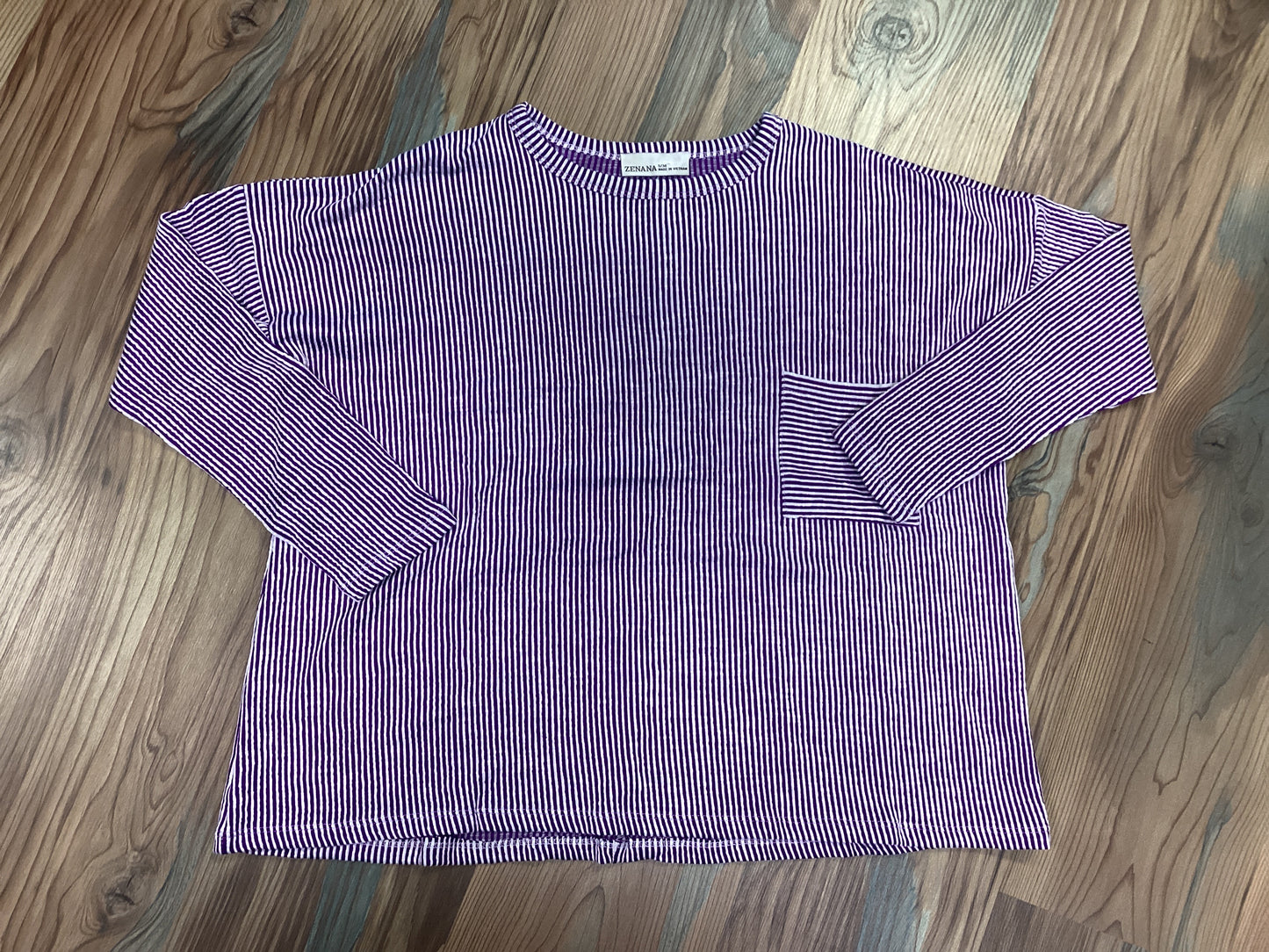 Purple Ribbed Long Sleeve