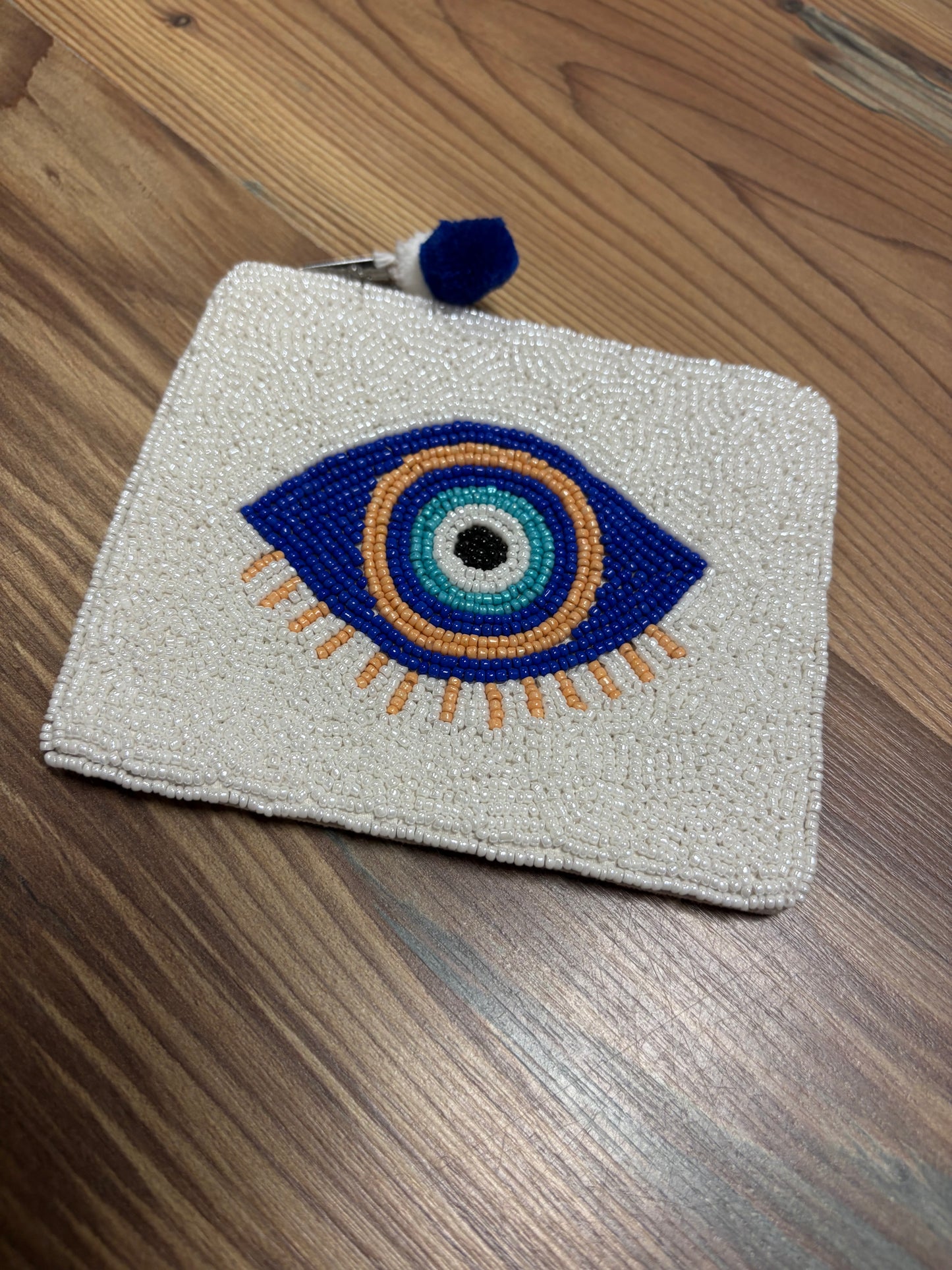 Evil Eye Seed Bead Coin Purse