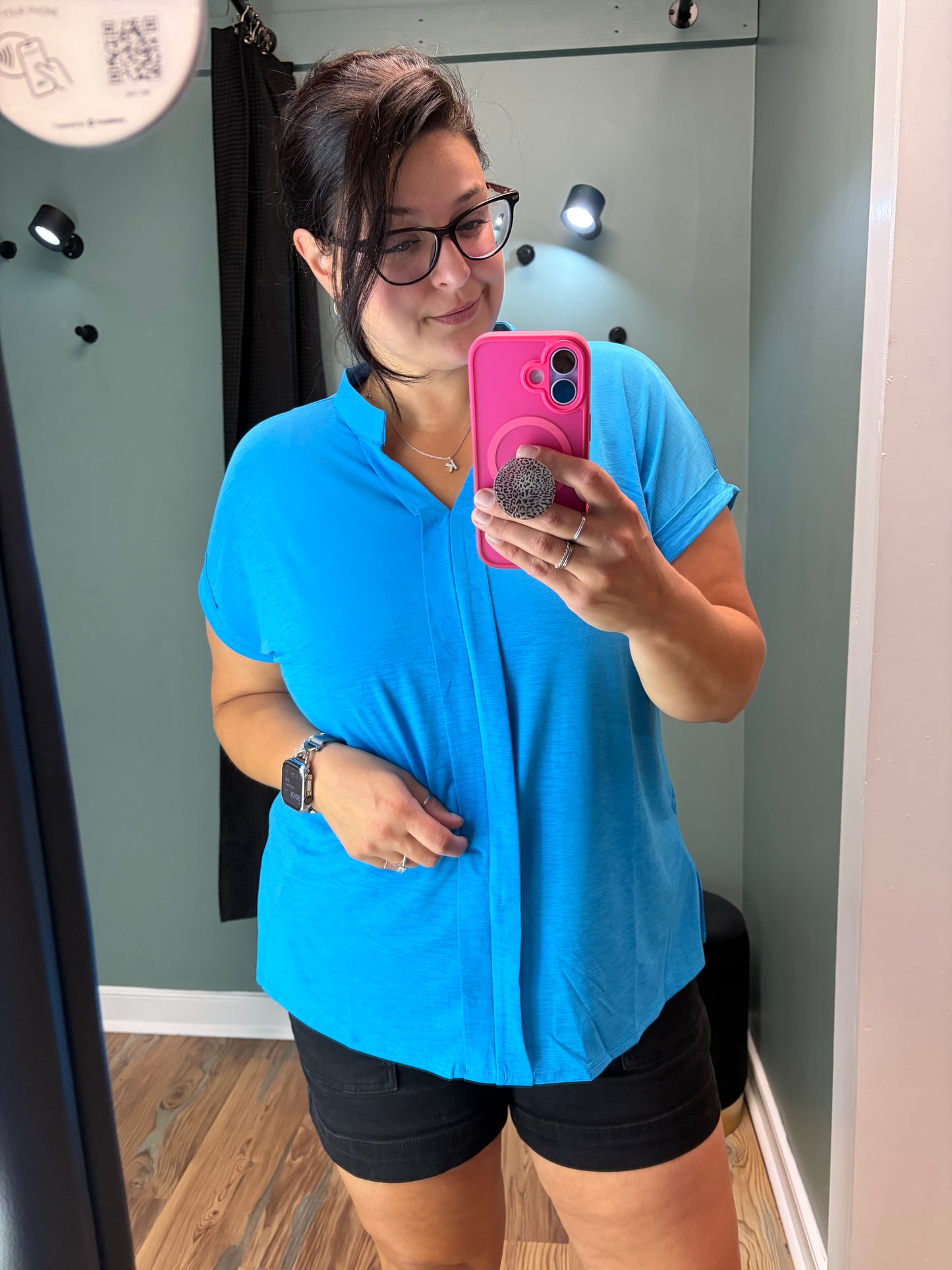 Blue Cap Sleeve Dear Scarlett Top