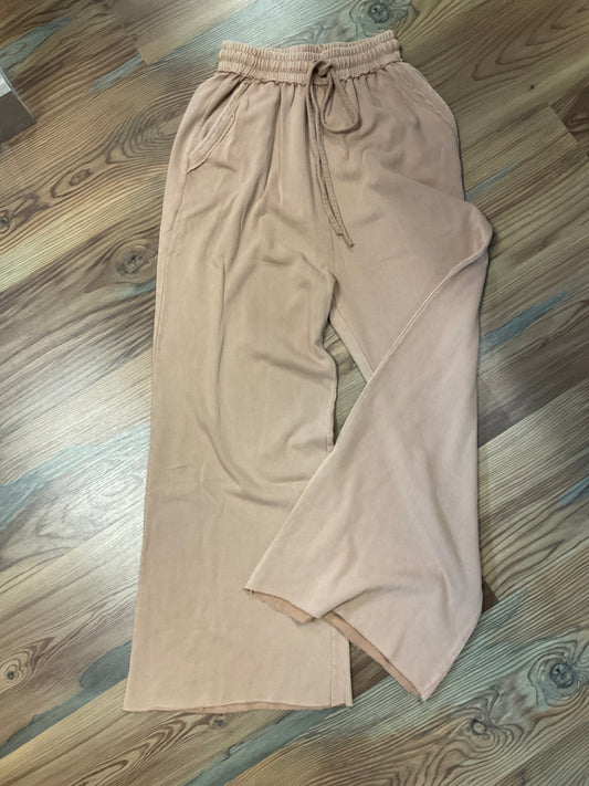 Tan Wide Leg Sweatpants