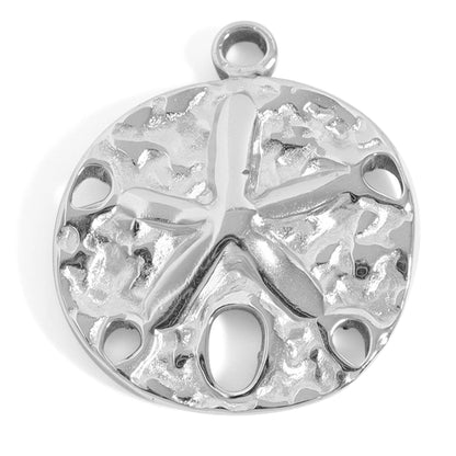 18K Gold PVD Stainless Steel Sand Dollar Charm