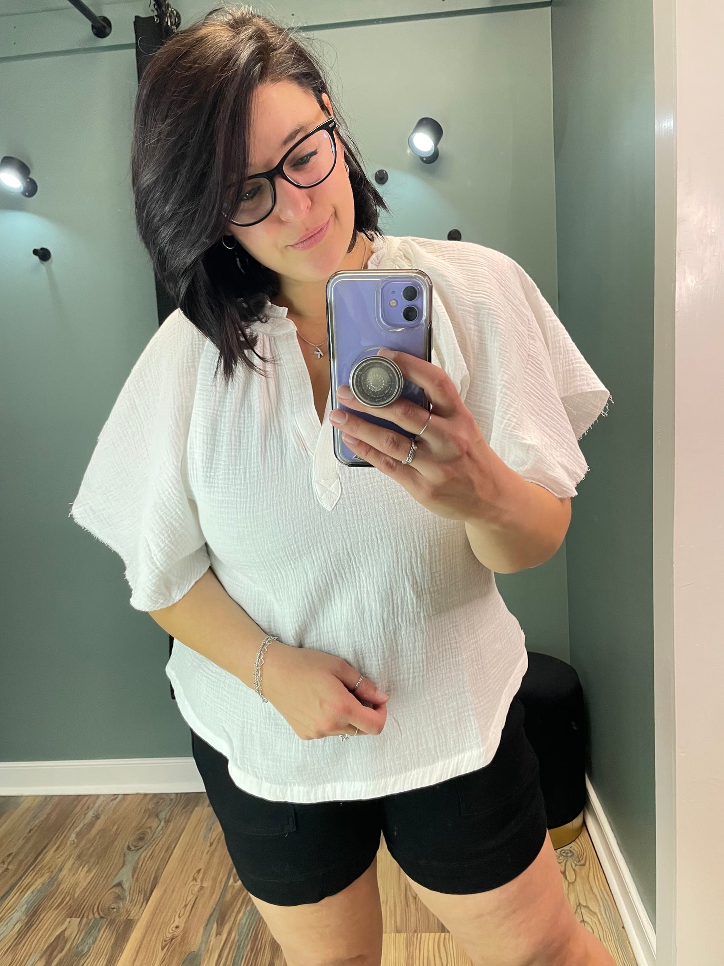 White Chambray Style Shirt