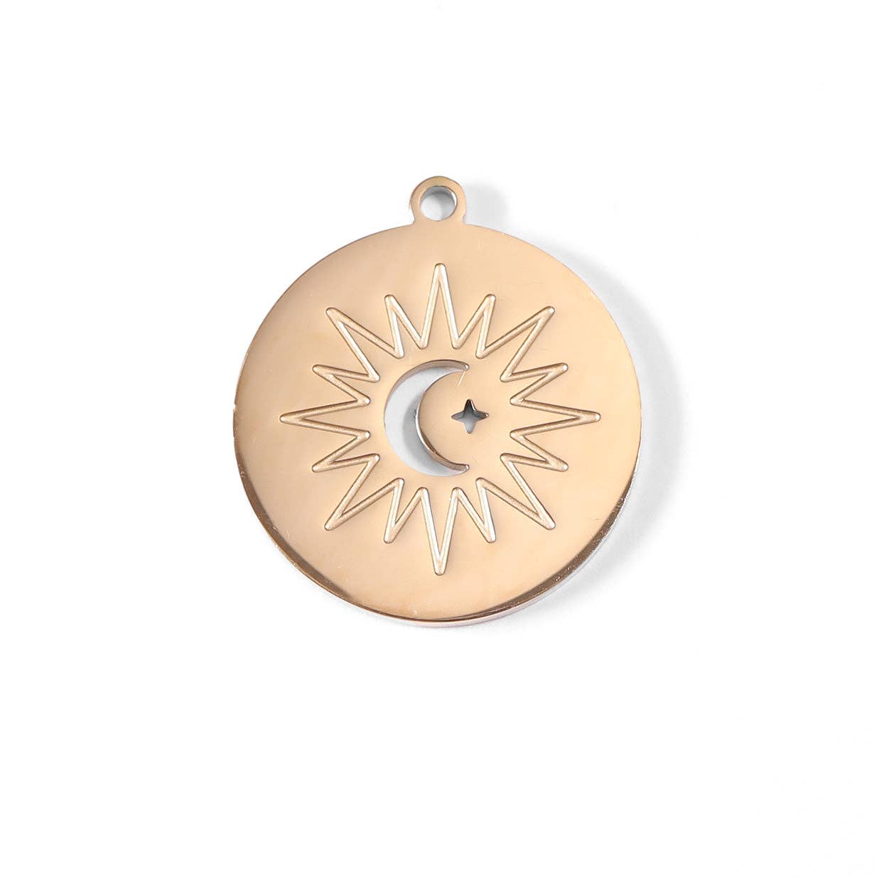 18K Gold PVD Stainless Steel Sun + Moon Charm