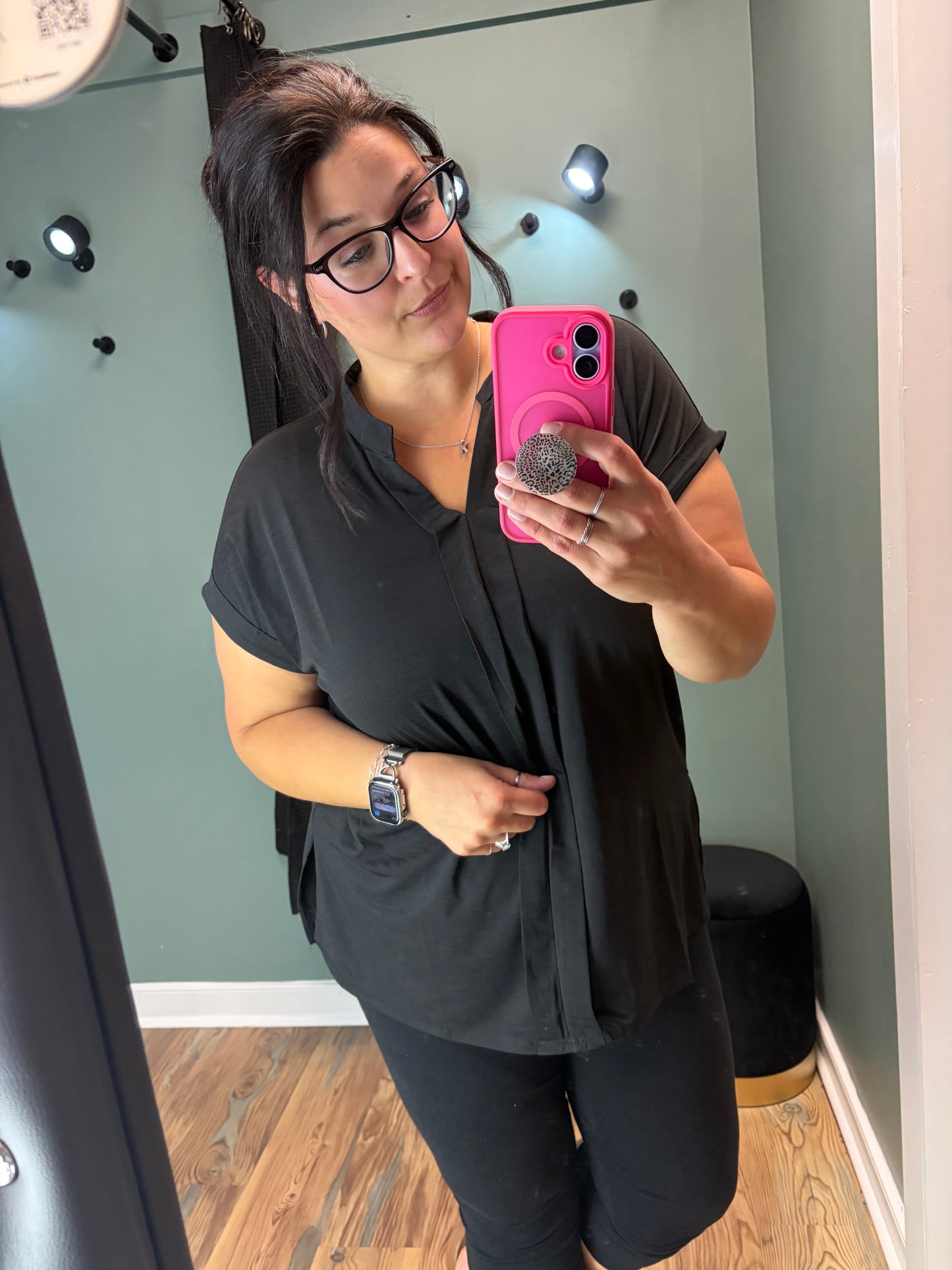 Black Cap Sleeve Dear Scarlett Top