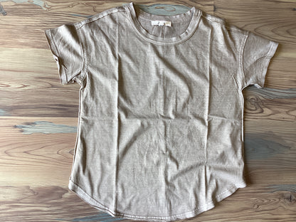 Washed Khaki Exposed Seam Crew Neck