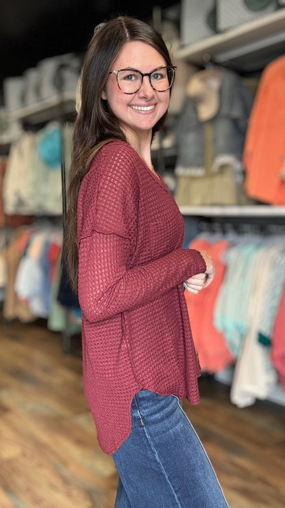 Merlot Waffle Long Sleeve