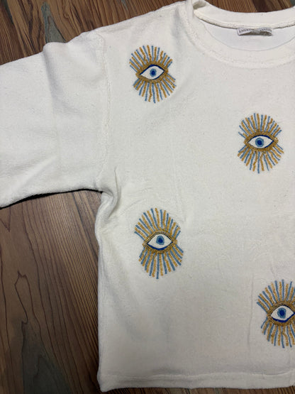Evil Eye Beaded Top One Size