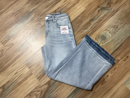 Risen Light Geometric Wide Leg Jeans