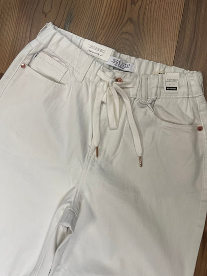 Judy Blue White Palazzo Elastic Waist