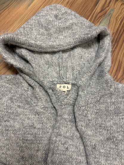 POL Grey Brushed Crop Hoodie