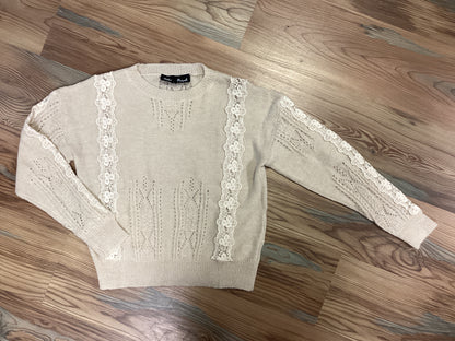 Off White Lace Eyelet Knit