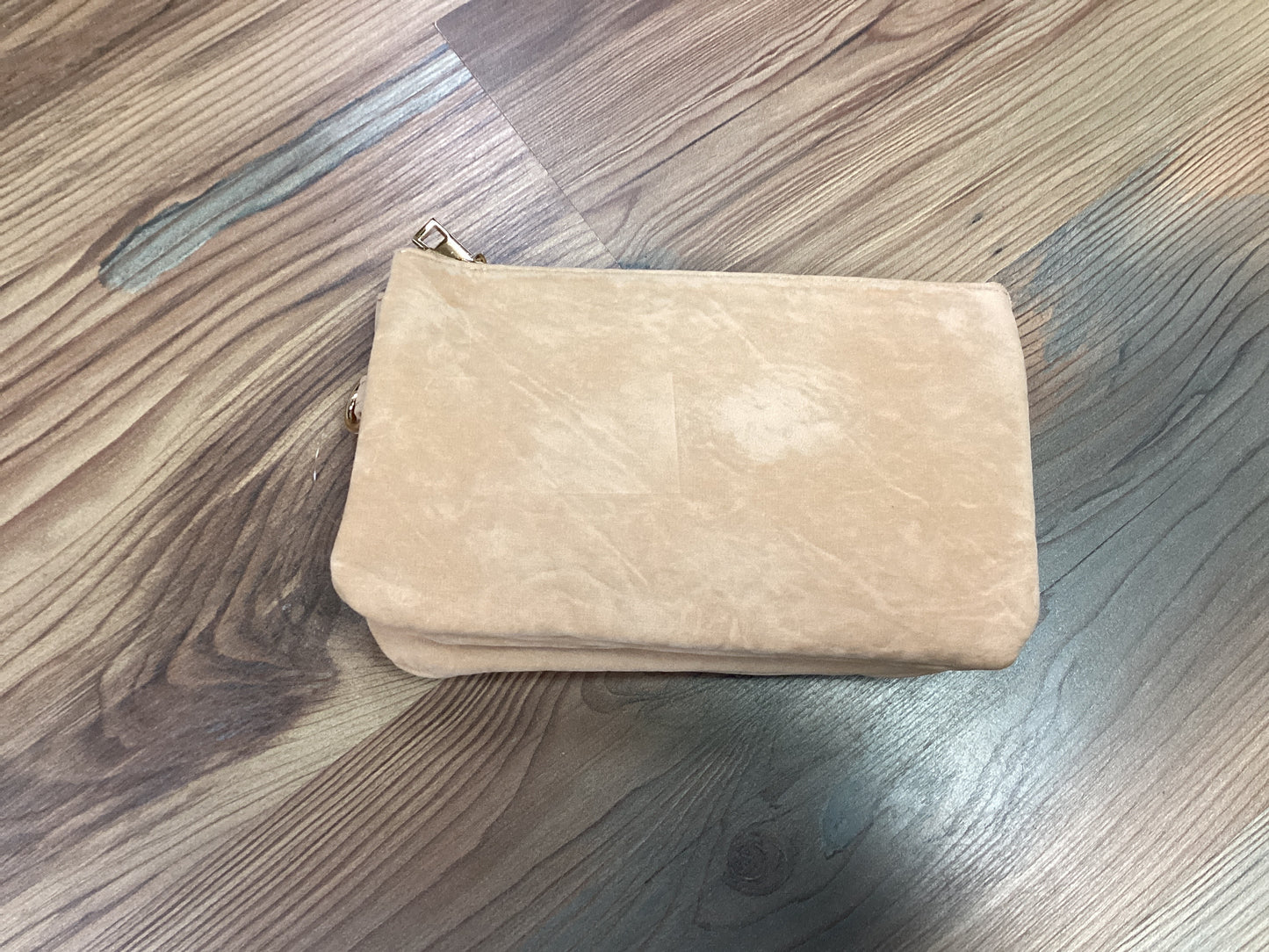 Faux Suede Wristlet/Crossbody